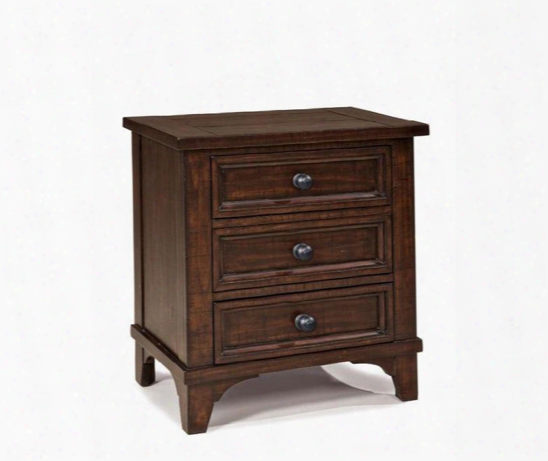 Hayden Hy-br-5903-rse-c 28.5" Bedroom Three Drawer Nightstand With Usb Charging Port Tapered Legs And Simple Pools In