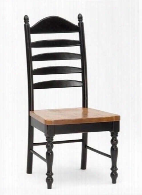 Hillside Village Hv-ch-489w-btorta 41" Dining Room Ladder Side Chair With Alder Turned Legs 1.25" Knotty Alder Chair Seats In