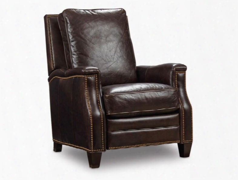 Huntington Series Rc351-088 40" Traditional-style Living Room Collis Recliner With Track Arms Nail Head Accents And Leather Upholstery In