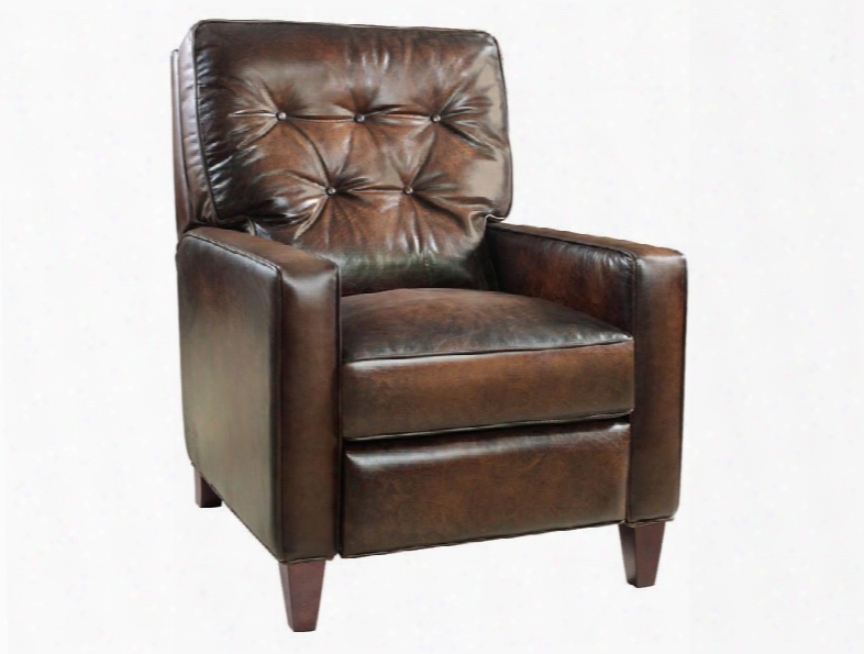 Inscription Series Rc274-086 39" Traditional-style Living Room Art Manual Recliner With Tapered Legs Tufted Back And Leather Upholstery In Brown