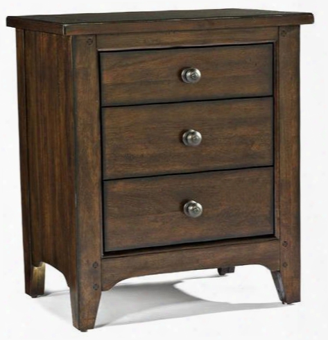 Jackson Jk-br-5003-rai-c Bedroom 29" 3 Drawer Nightstand With Distressed Detailing Simple Pulls And Tapered Legs In