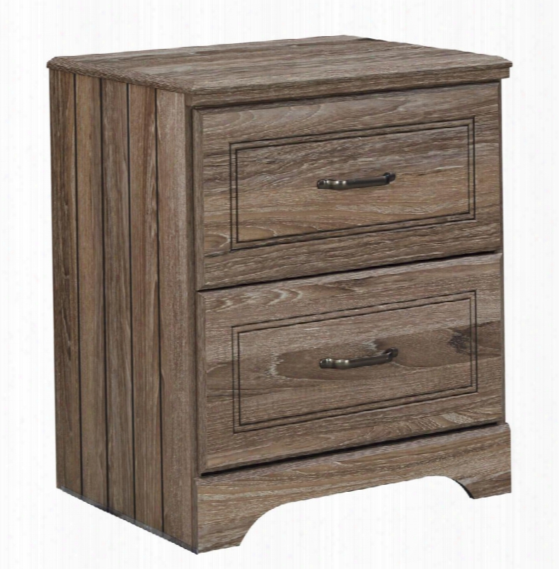 Javarin Collection B171-92 21" 2-drawer Nightstand With Usb Charging Ports Replicated Oak Grain Details And White Wax Effect In Greyish