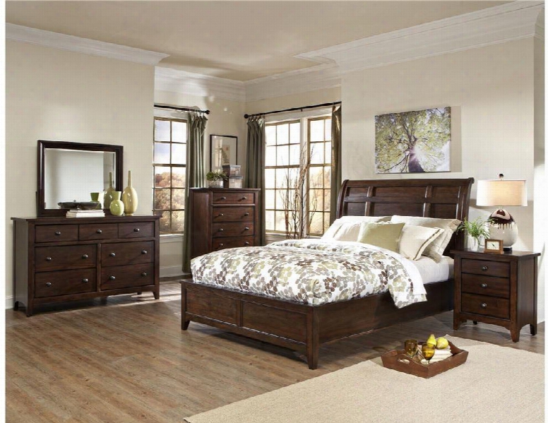 Jk-br-5050q-rai-c Queen Size Bed With Solid Wood Construction And Tapered Legs In Raisin