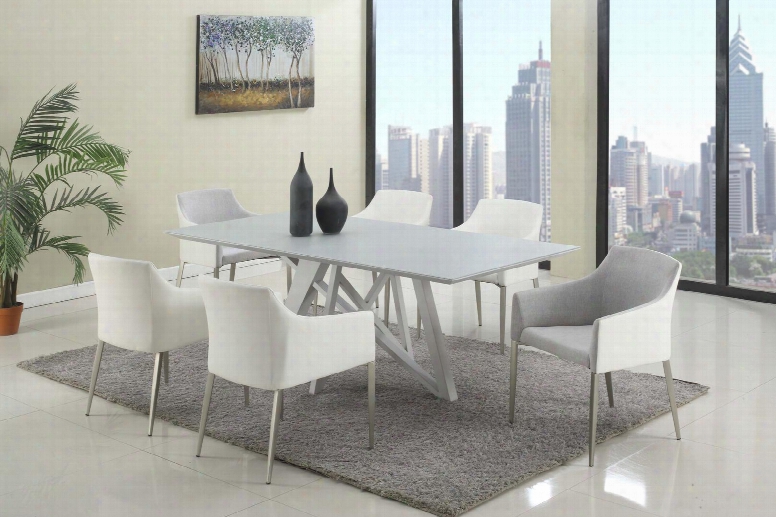 Katie-5pc-gry Katie Dining 5 Piece Set - Wood Painted Grey Glass Dining Table Top And 4 Grey Accent Side