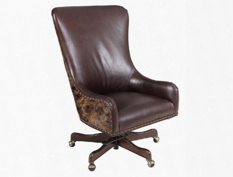 La Rabida Series Ec420-086 45" Traditional-style Ranch Home Office Executive Swivel Tilt Chair With Brindle Hoh Casters And Leather Upholstery In