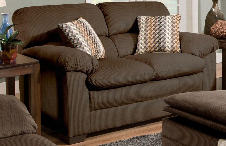 Lakewood 3685-02 66" Loveseat With Plush Padded Arms Fabric Upholstery Removable Seat Cushions And Tapered Legs In