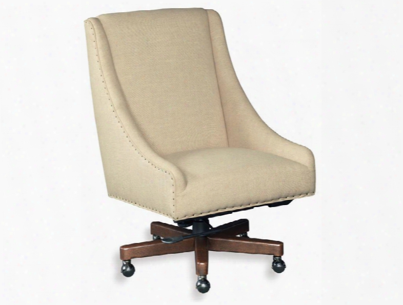 Larkin Series Ec456-010 39" Traditional-style Oat Home Office Chair With Adjustable Height Casters And Fabric Upholstery In