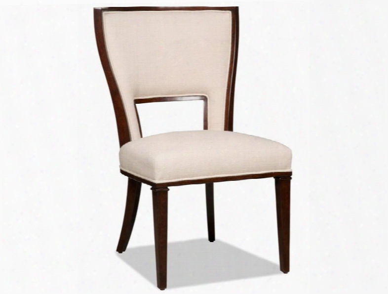 Lindy Series 300-350038 40" Transitional-style Dining Room Natural Side Chair With Tapered Legs Wood Frame And Fabric Upholstery In