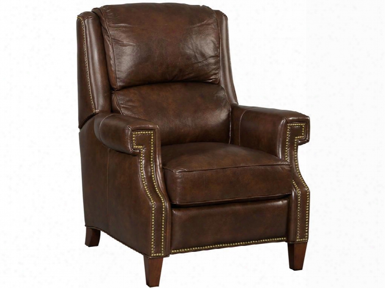 Omega Series Rc242-088 43" Traditional-style Living Room Driftwood Recliner With Split Back Cushion Tapered Legs And Leather Upholstery In Medium