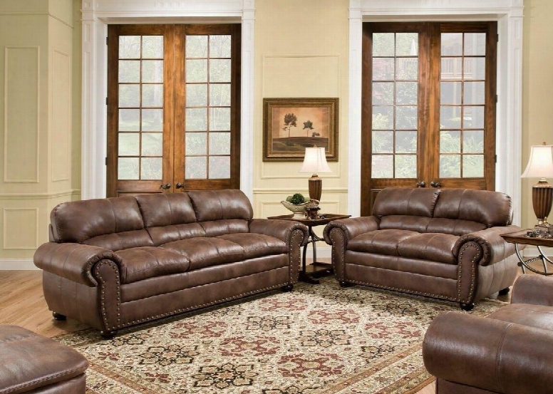 Padre 7510-030109 3 Piece Ste Including Sofa Chair And Ottoman With Nail Head Accents In