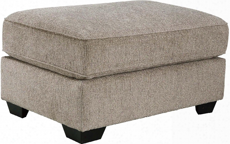 Pantomine 3910208 39" Fabric Oversized Accent Ottoman With Tri-block Feet Textured Upholstery And Welt Cord Details In Driftwood