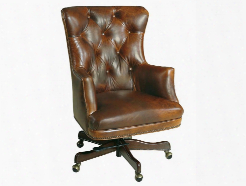 Parthenon Series Ec436-087 42" Traditional-style Temple-87 Home Office Executive Swivl Tilt Chair With Tufted Back Adjustable Height And Leather Upholstery