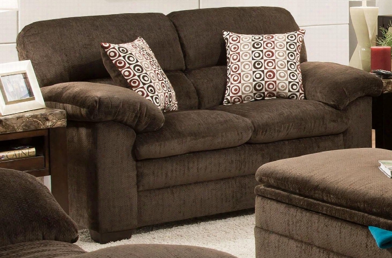 Plato 3684-02 66" Loveseat With Plush Padded Arms Fabric Upholstery Removable Seat Cushions And Tapered Legs In