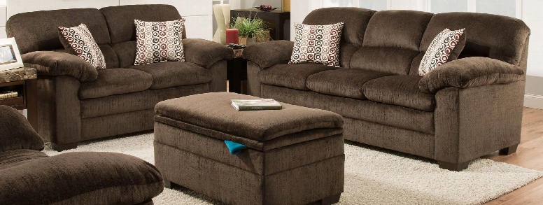 Plato 3684-0302095 3 Piece Set Including Sofa Loveseat And Ottoman With Fabric Upholstery In