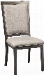 Chadoni D624-01 21" Dining Upholstered Side Chair with Metal Accents Textural Woven Fabric and Welt Cords in