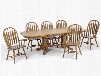 Classic Oak CO-TA-L4296247-CNT-C Dining Room Laminate Trestle Table and 6 Chairs with Apron in Chestnut