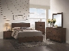 Edmonton Collection 204351KE Eastern King Bed Night Stand Dresser and Mirror in Rustic Tobacco & Dark Bronze