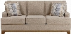 Hillsway 3410438 81" Stationary Fabric Sofa with Set-Back Track Arms Pillows Included and Loose Seat Cushions in Pebble