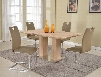 JOSEPHINE-5 PC JOSEPHINE COLLECTION 5 Piece Set - Light Oak Contemporary Dining Table with 4 Taupe PU Cantilever UPL Handle Back Side