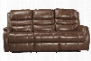 Metcalf Collection 5090315 82" Leather Match Power Reclining Sofa with Adjustable Headrest Jumbo Stitching and Split Back Design in Nutmeg