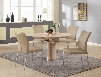 NORA-5PC-BGE NORA DINING Nora 5 Piece Set with Round Wooden Dining Table and 4 Beige Curvy Back Side