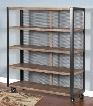 Puebla Collection 1965DW 60" Rolling Buffet with Locking Casters Metal Mesh Back Panel and 4 Shelves in Driftwood