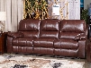 Transister 5130215 90" Leather Match Power Reclining Sofa with Adjustable Headrest Padded Arms and Split Back Design in Coffee