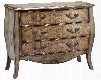 Zahtila 12539 45" 3-Chest with Metallic Silver Accents Distressed Details and Raised Scroll Pattern in