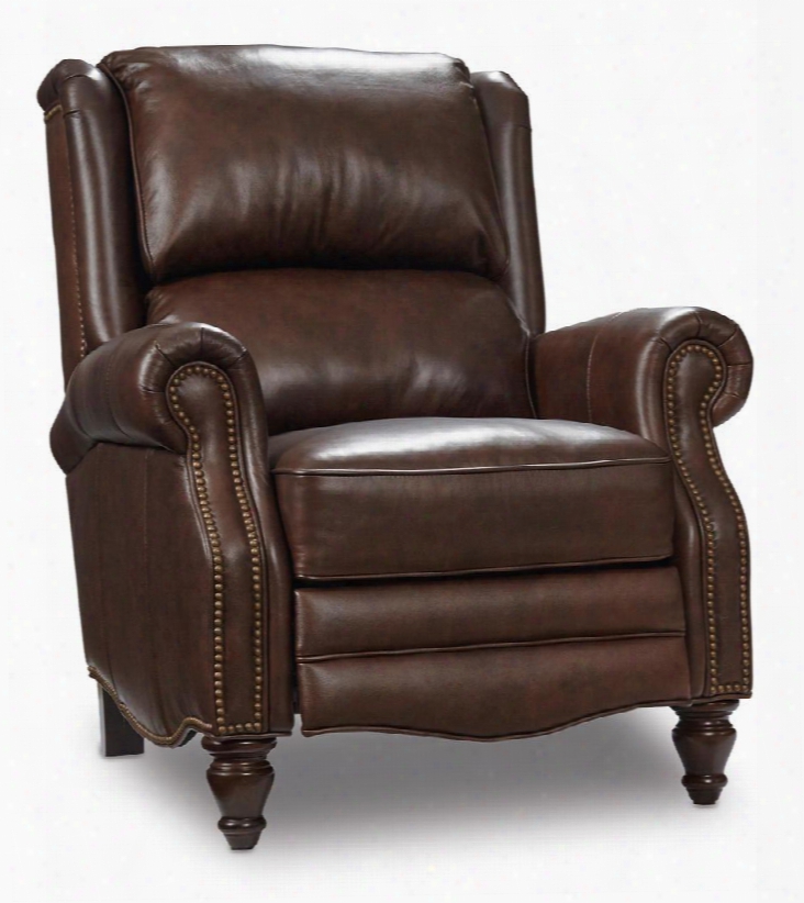 Rc168 Series Rc168-385 42" Traditional-style Living Room Recliner With Nail Head Accents Split Back Cushion And Leather Upholstery In Standard