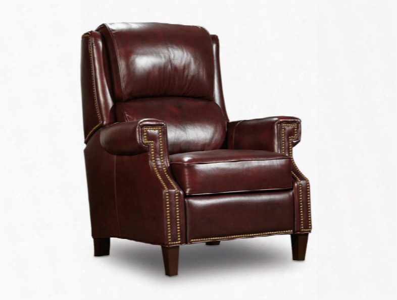 Rc242 Succession Rc242-369 45" Traditional-style Living Room Recliner With Nail Head Accents Split Back Cushion And Leather Upholstery In