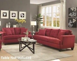 Samuel Sofa Collection 5051852pc 2-piece Living Room Set With Sofa And Love Seat In Crimson