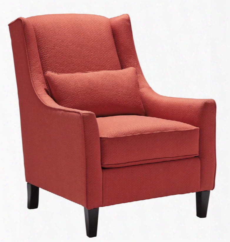 Sansimeon 7990421 31" Fabric Accent Chair With Pillow Included Wingback Design And Tapered Legs In Cinnamon