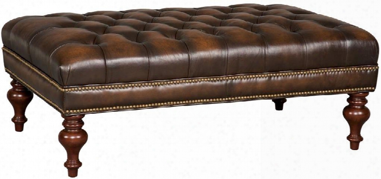 Sarzana Series Co385-085 48" Traditional-style Living Space Fortress Tufted Cocktail Ottoman With Tufted Detailing Tapered Legs And Leather Upholstery In