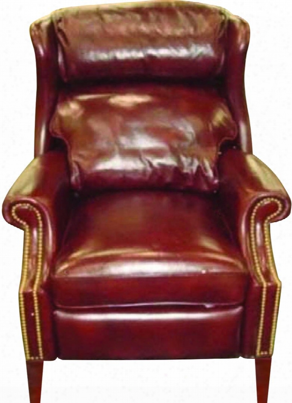 Savoy Series Rc214-086 39" Traditional-style Living Room Arles Recliner With Tapered Legs Nail Head Accents And Leather Upholstery Inn