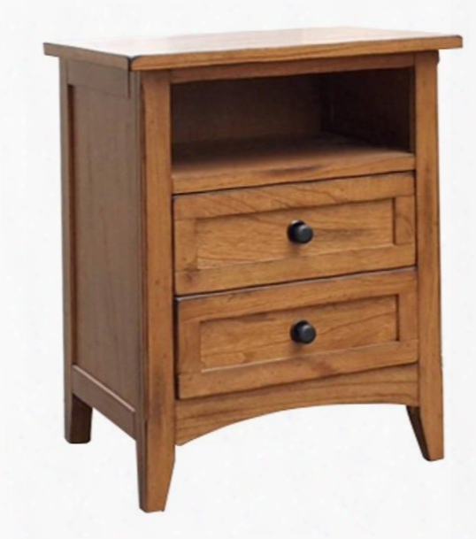 Sedona Collection 2395ro-n 24" Nightstand With Tapered Legs 2 Drawers And Shelf In Rustic Oak