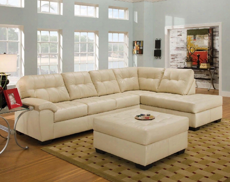 Shi 50625so 2 Pc Living Room Set With Sectional Sofa + Ottoman In Soho Natural