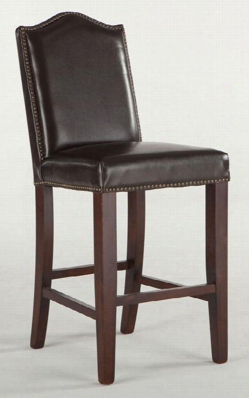 Sofia Zwsf73cccl 42" Counter Height Bar Stool With Nail Head Trim Artisan Frame Tapered Legs And Leather Seat Upholstery In Chestnut