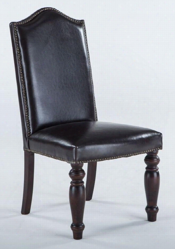 Sofia Zwsf73cl 23" Dining Chair With Nail Head Trim Artisan Frame Hand-turned Legs And Leather Upholstery In Chestnt