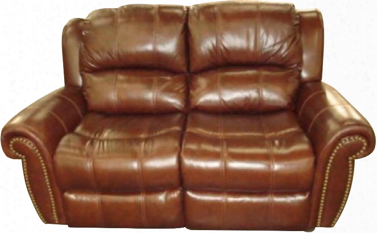 Ss601 Series Ss601-02-087 68" Traditional-style Living Room Manual Loveseat With Split Back Cushion Nail Head Accents And Leather Match Upholstery In