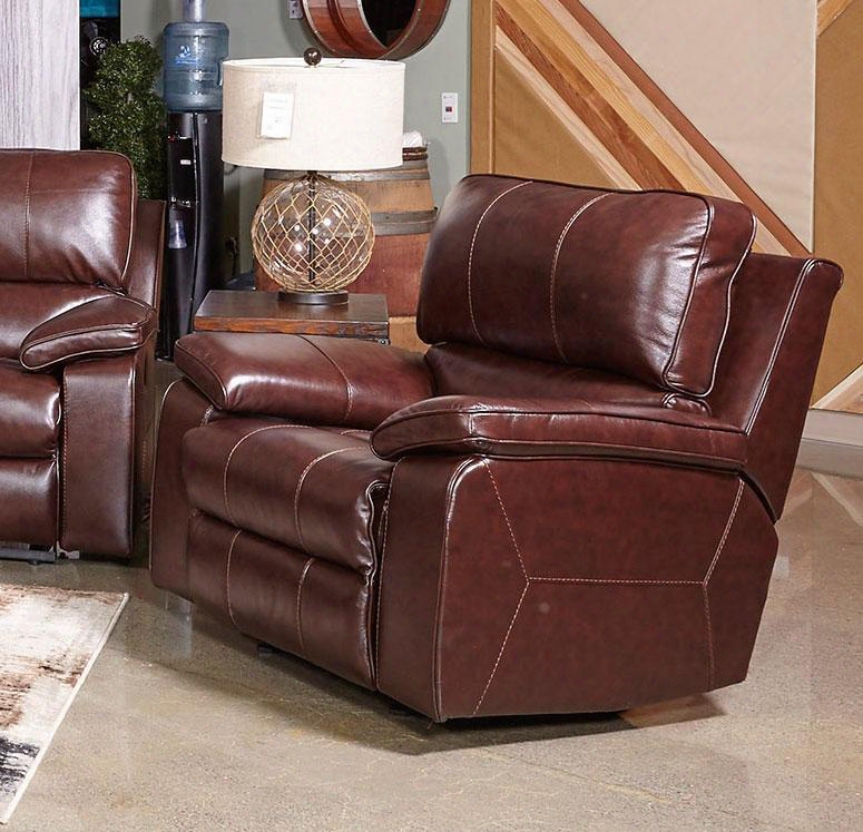 Transister 5130213 42" Leather Match Power Rocker Recliner With Adjustable Headrest Padded Arms And Split Baack Design In Coffee