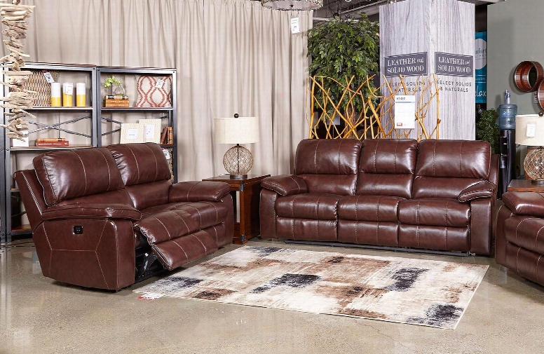 Transister 51302sl 2-piece Living Room Set With Power Reclining Sofa And Power Reclining Loveseat In Coffee