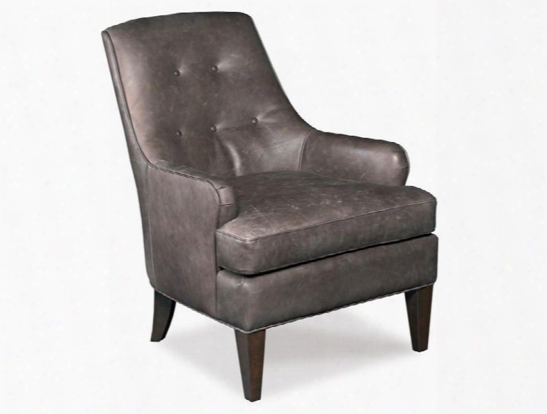 Triton Series Cc405-097 38" Transitional-style Living Space Trumpeter Club Chair With Button Tufting Tapered Legs And Leather Upholstery In