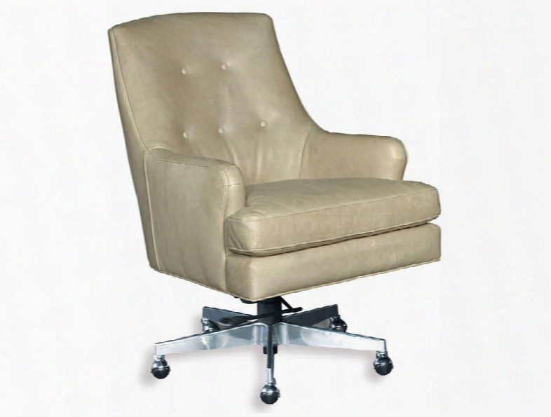 Triton Series Ec452-ch-083 38" Transitional-style Nature Home Office Chair With Adjustable Height Tufted Detailing And Leather Upholstery In