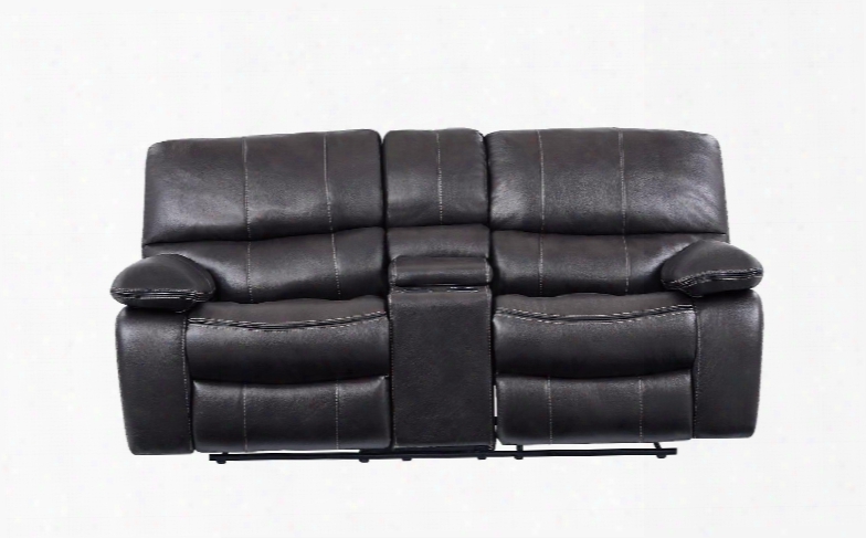 U00400-crls 82" Console Reclining Loveseat With Plush Padded Arms Split Back Cushion And Stitched Detailing In