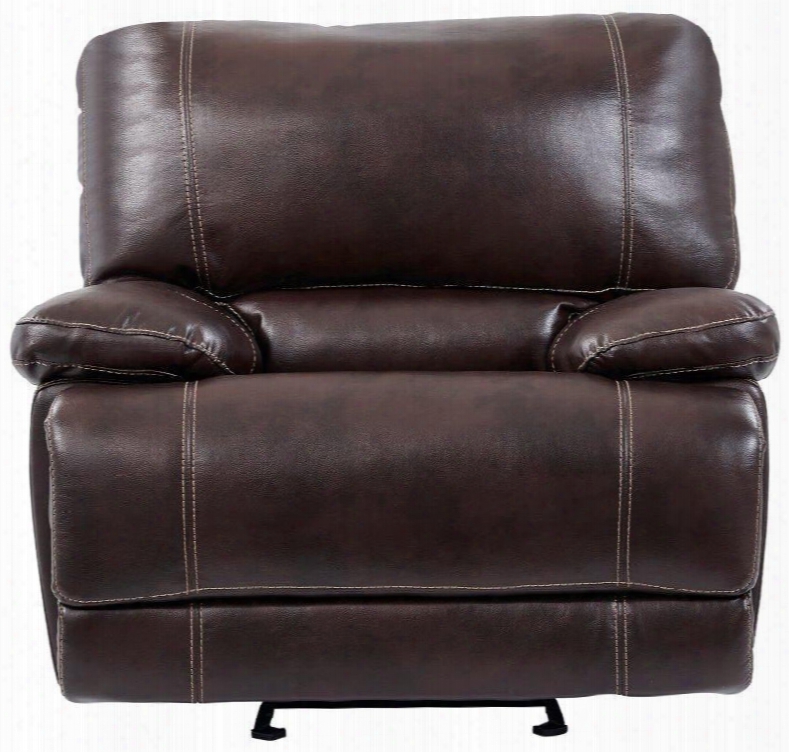 U1953-agnes-coffe-gr 43" Glider Recliner With Plush Padded Arms Split Back Cushion Stitched Detailing In Agnes
