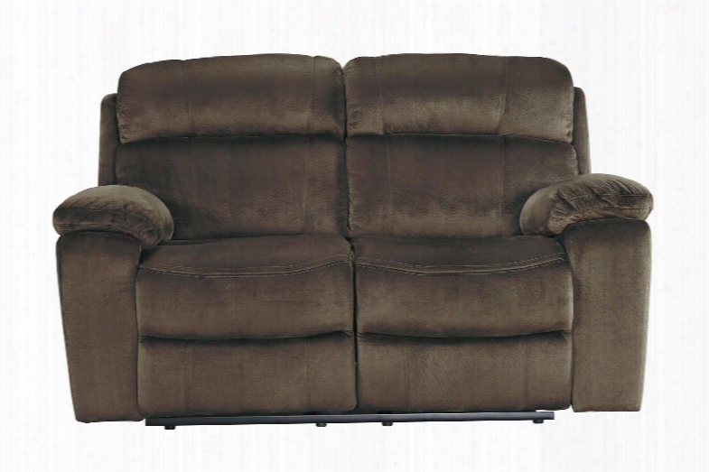 Uhland 6480314 65.8" Power Reclining Loveseat With Adjustable Headrest Split Back Cushion Piped Stitching Pillow Top Arms And Fabric Upholstery In Chocolate