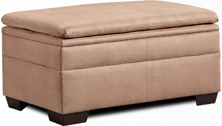 Velocity 3685-095 42" Storage Ottoman With Hidden Storage Compartment Microfiber Upholstery And Tapered Legs In