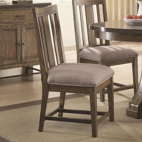 Willowbrook 106982 41" Solid Wood Dining Chair With Fabric Upholstered Seat Nail Head Accents And Tapered Legs In Light