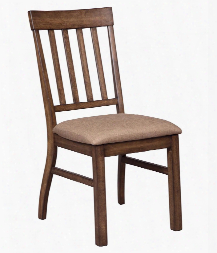 Zilmar D448-01 18" Dining Upholstered Ide Chair With Slat-back Design Cushioned Seat And Supportive Stretchers In