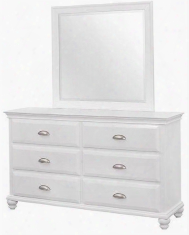 1009-10  Cape Cod 59" Six Drawer Dresser With Simple Pulls Molding Detail Bun And Turned Feet In